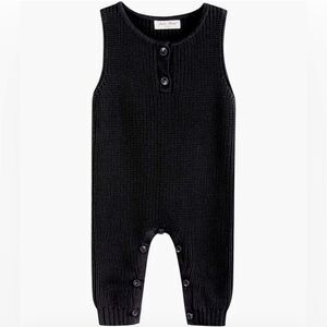 Newborn Baby Boy Knit Overall Sweater Sleeveless Tank Jumpsuit EUC 80 cm